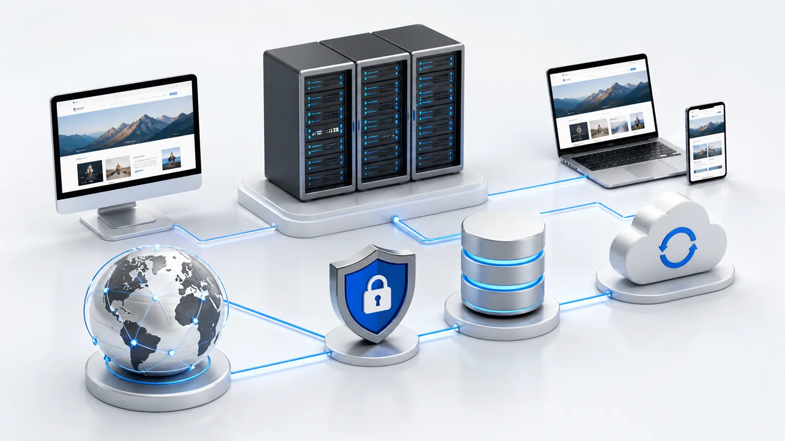 Operación de hosting empresarial con monitoreo, copias de seguridad y administración